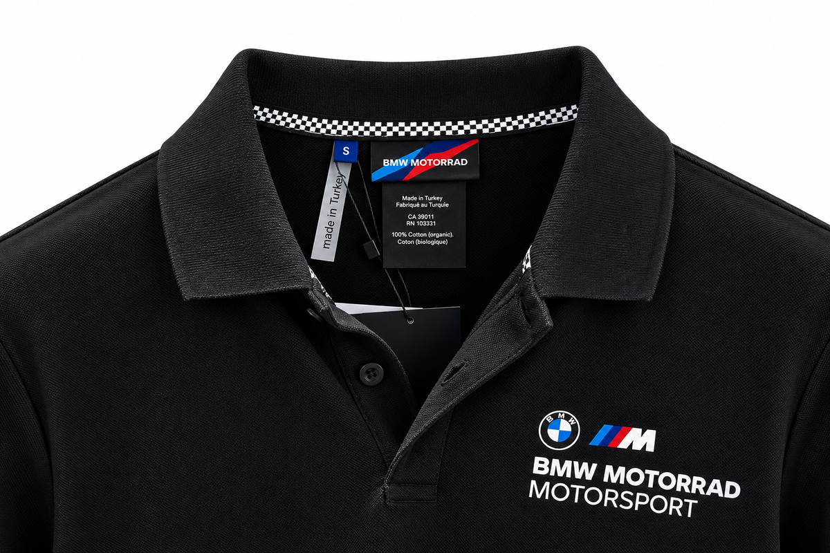 Camisa Polo BMW Motorrad Masculina Preta