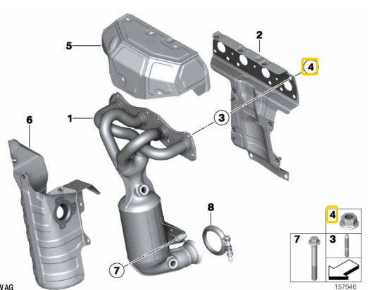 Porca Sextavada M8 R 1300 GS/ R 1200 GS/ R 1250 GS N4
