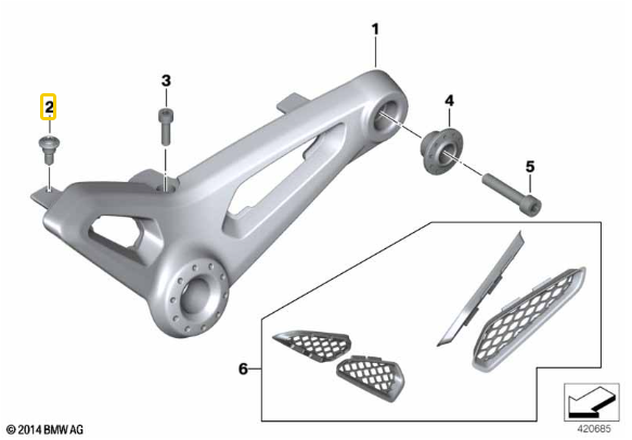 Parafuso Sem Colar M6X16 R 1300 GS/ R 1200 GS/ S 1000 RR N2