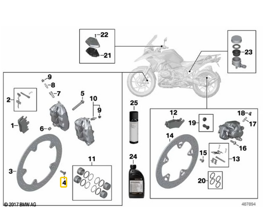 Parafuso De Cabeça Chata M8X27 R 1300 GS/ R 1200 GS/ F 750 GS