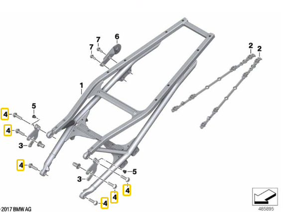 Parafuso Cabeça Cilindrica M10X35 F 750 GS/ F 900 R/ F 850 GS N4