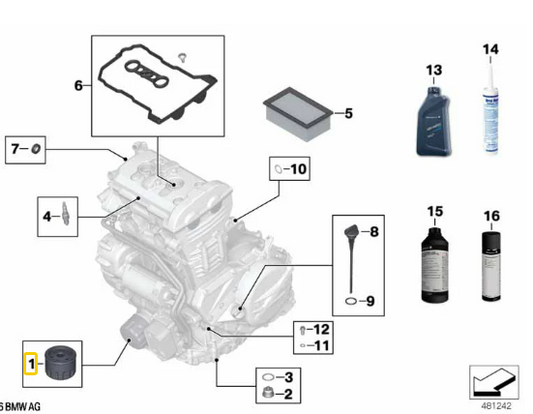 Filtro De Óleo R 1200 GS/ R 1250 GS/ S 1000 R N1