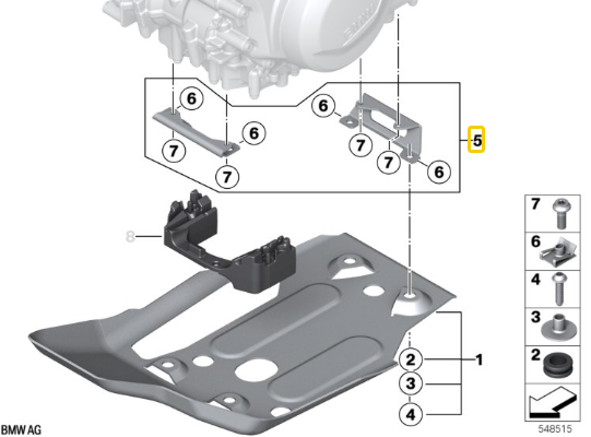 Kit Protetor de Cárter em Alumínio com Kit de Montagem BMW Motorrad F 750 GS / F 850 GS / F 900 GS