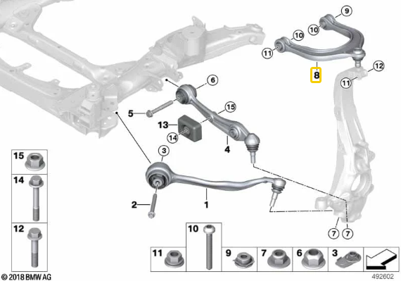 Braço Suspensão Superior Esquerdo iX5/ X5/ X6/ X7 N8