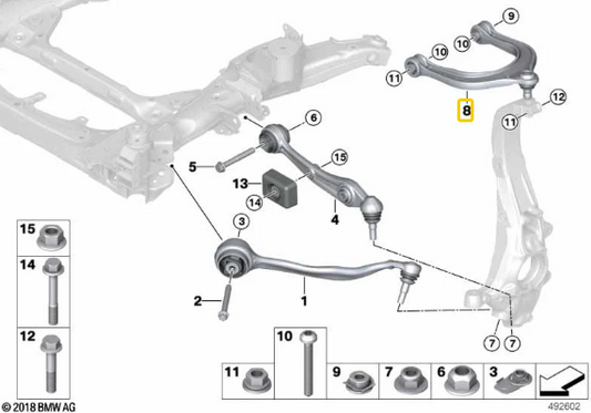 Braço Suspensão Superior Esquerdo iX5/ X5/ X6/ X7 N8