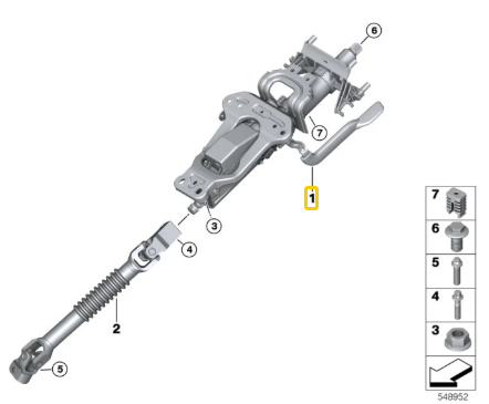 Coluna De Direção Completa X1/ X2/ MINI CABRIO N1