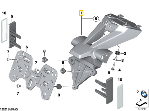 Suporte Da Chapa Da Matrícula BMW Motorrad S1000 R/ M1000 R N1