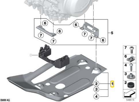 Chapa De Proteção Do Motor Alumínio MOTORRAD F750 GS/ F800 GS/ F900 GS N1