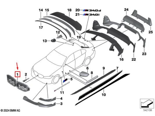 Grade Frontal Fibra Carbono BMW M Peformance