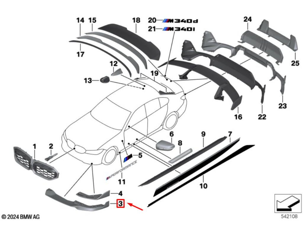 Aplicação Dianteira Carbono Esquerdo BMW — BMW - vista 3