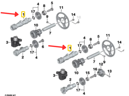 Árvore De Cames De Admissão Esquerdo MOTORRAD R 1200 GS N1
