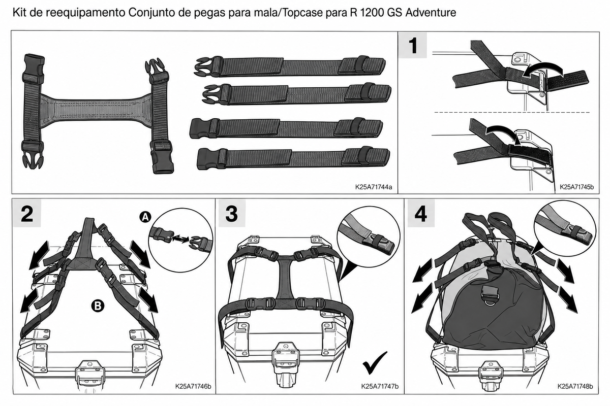 Alça de Porta Malas Alumínio MOTORRAD R1200 GS/ F850 GS/ F800 GS N1