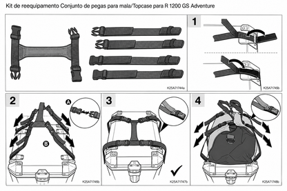 Alça de Porta Malas Alumínio MOTORRAD R1200 GS/ F850 GS/ F800 GS N1
