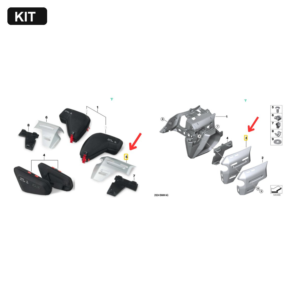 Kit Guarnição do Radiador Esquerda e Direita BMW Motorrad R 1300 GS Adventure