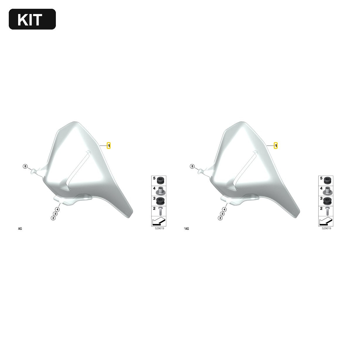 Kit Revestimento do Cockpit Esquerdo e Direito BMW Motorrad R 1300 GS