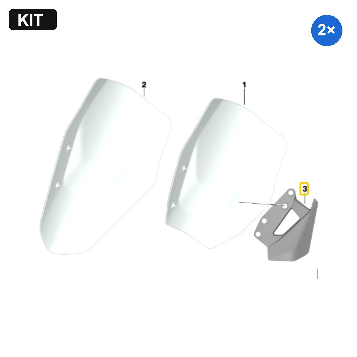 Kit Defletor Aerodinâmico Esquerdo e Direito BMW Motorrad R 1300 GS / R 1300 GS Adventure
