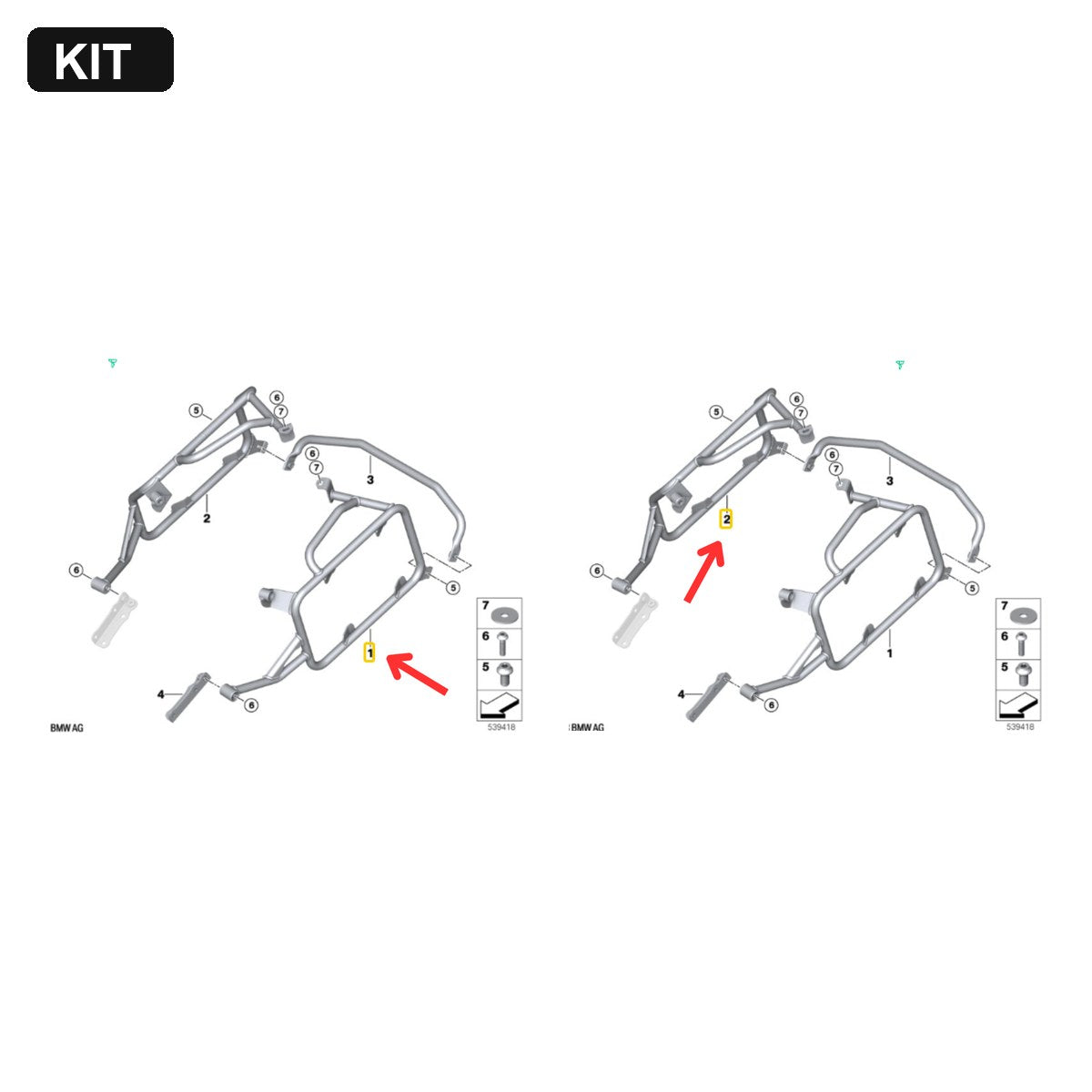 Kit Suporte de Mala Esquerdo e Direito BMW Motorrad F 850 GS / F 900 GS