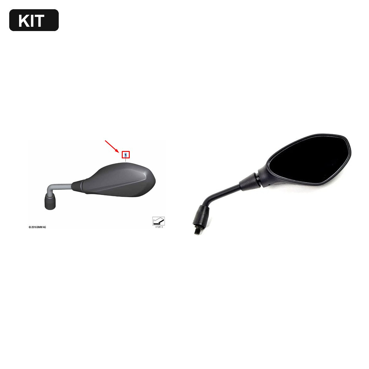 Kit Espelhos Retrovisores Esquerdo e Direito BMW Motorrad G 310 GS / G 310 R