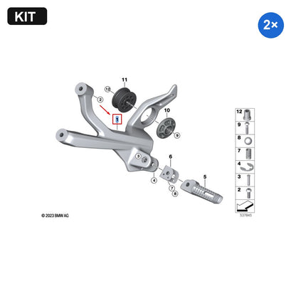 Kit Apoio do Pedal Traseiro Esquerdo e Direito BMW Motorrad R12