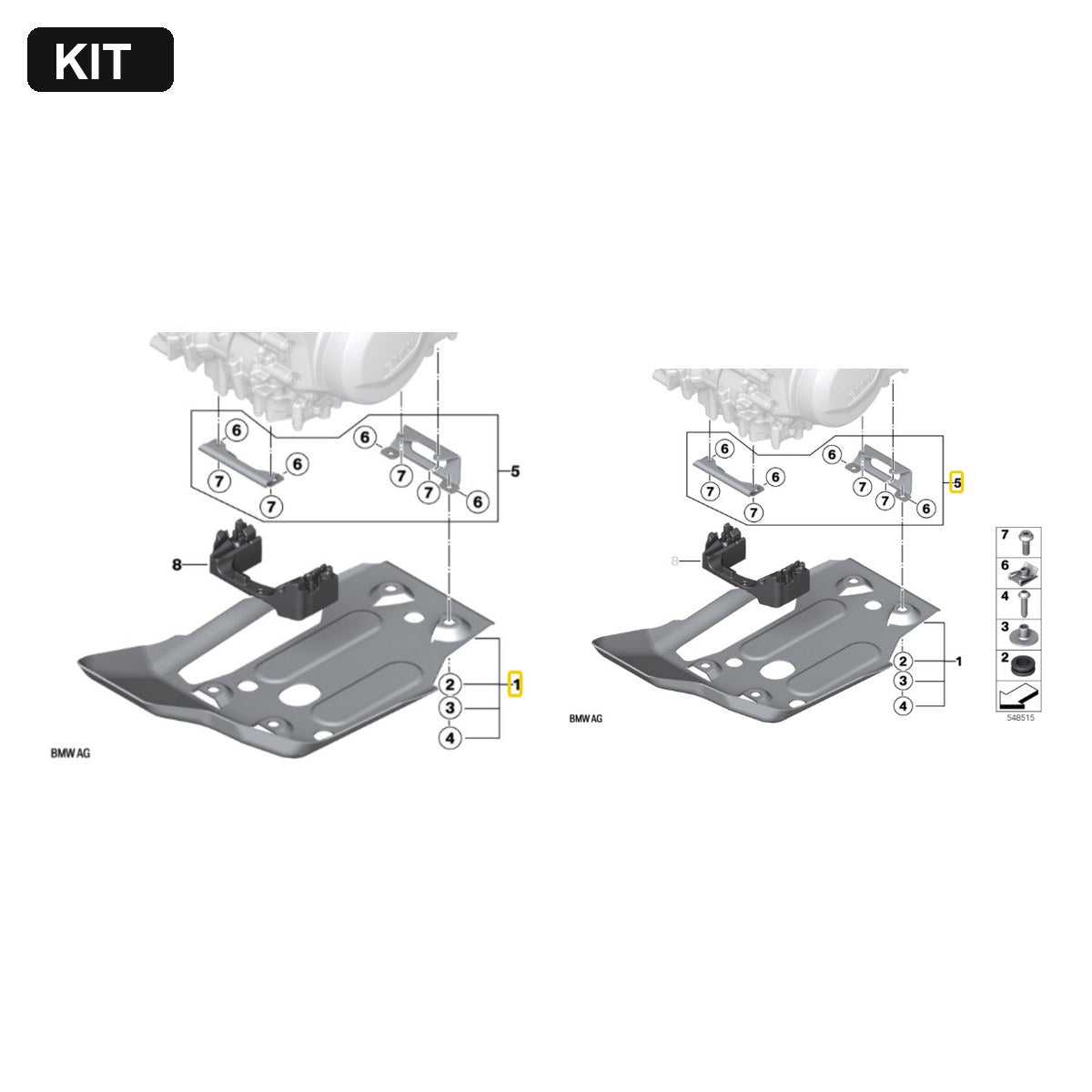 Kit Protetor de Cárter em Alumínio com Kit de Montagem BMW Motorrad F 750 GS / F 800 GS / F 850 GS / F 900 GS