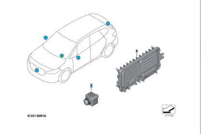 Câmera Ultrassônica para Sistema de Estacionamento Automatizado BMW Séries 1, 2, 5, 7, Linha X e XM