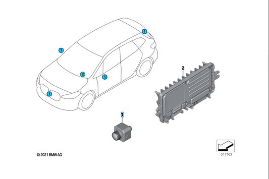 Câmera Ultrassônica para Sistema de Estacionamento Automatizado BMW Séries 1, 2, 5, 7, Linha X e XM