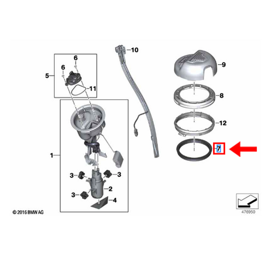 Anel Vedante Bomba Combustível BMW R 1200 GS/ F 900 R/ G 650 X N7