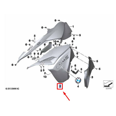 Cobertura Direita Tubo Admissão  BMW Motorrad  F 800 GSA N2