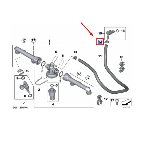 Abraçadeira Para Tubo BMW K 1200 S/ K 1600 BAGGER/ R 1150 GS N13