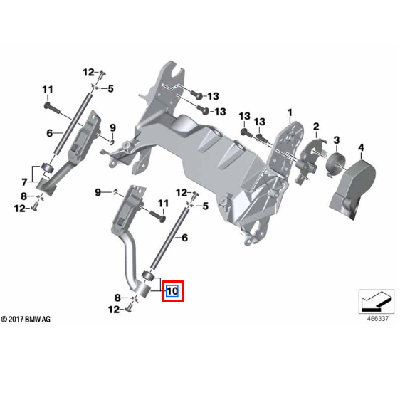 Suporte Extensão Da Bolha Esquerdo BMW Motorrad  R 1200 GSA / R 1250 GS