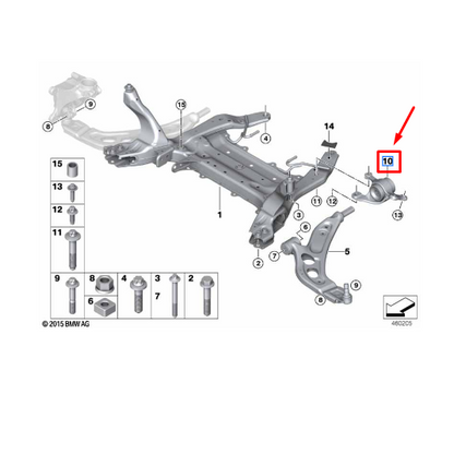 Bucha Traseira Bandeja Dianteira Direita Série 1 / Série 2 / X1 / X2