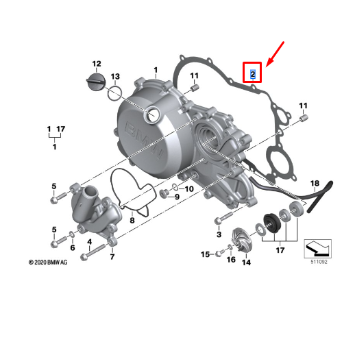 Junta Tampa De Embreagem BMW G 310 GS / G 310 R /  G 310 RR