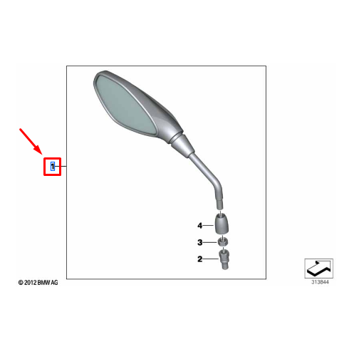 Espelho Retrovisor Direito BMW F 750 GS / F 850 GS / F 850 GSA