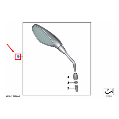 Espelho Retrovisor Direito BMW F 750 GS / F 850 GS / F 850 GSA