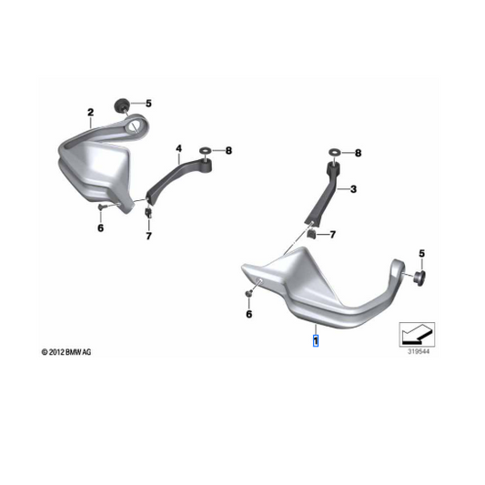 Proteção da Mão esquerda BMW R 1200 GS/ R NINE T N1