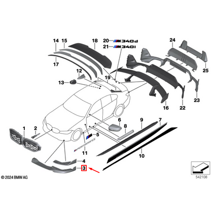 Aplicação Dianteira Carbono Esquerdo BMW