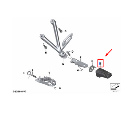 Apoio De Borracha Pedaleira Traseira BMW R 1200 GS / R 1250 GS / R 1250 GSA