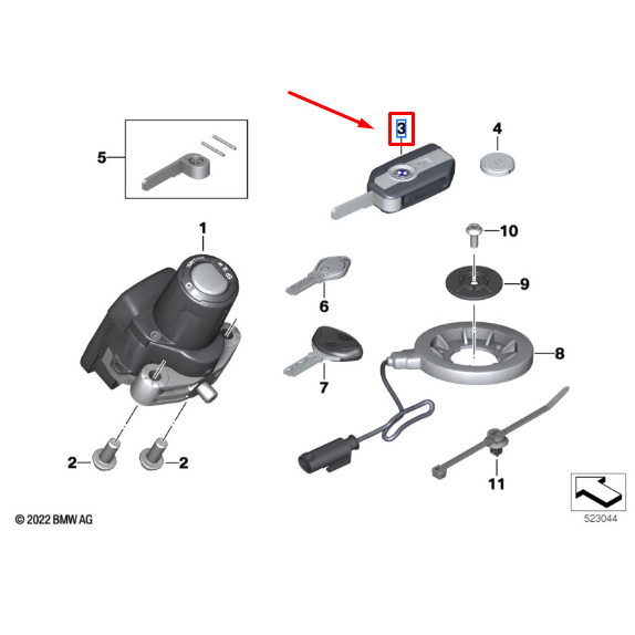 Chave Principal Keyless Ride BMW