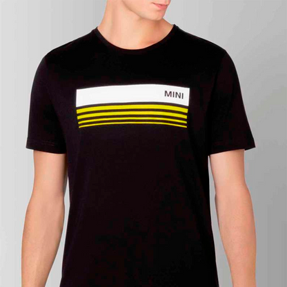 T-shirt MINI 3D Stripes Wordmark Masculina Preta