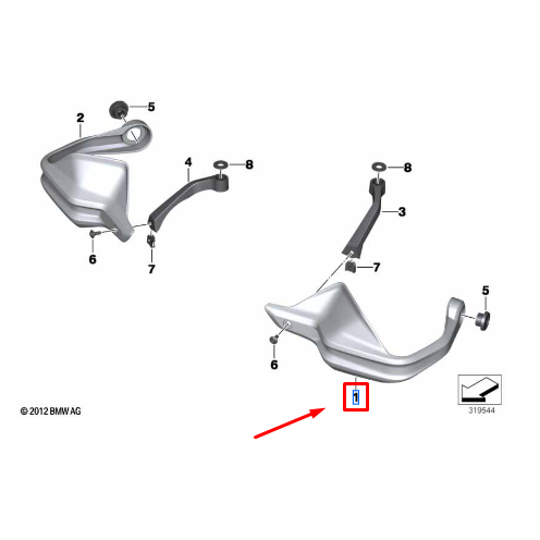 Protetor De Mão Esquerdo BMW R 1250 GSA / R 1250 / F 800 GSA