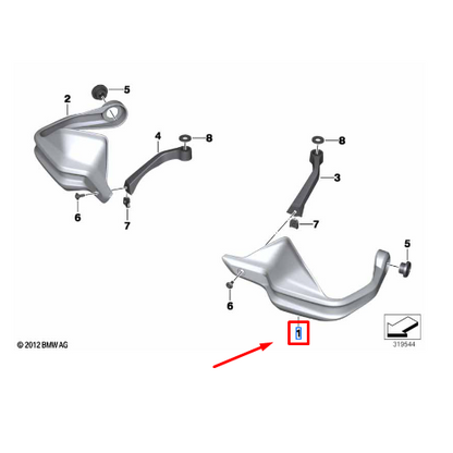 Protetor De Mão Esquerdo BMW R 1250 GSA / R 1250 / F 800 GSA