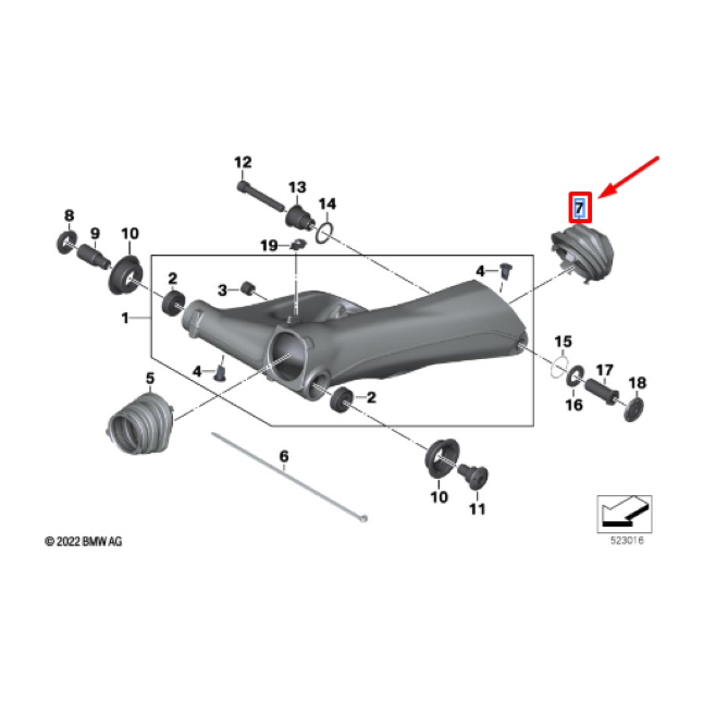 Coifa De Borracha Do Cardan Da Roda Traseira BMW R 1200 GS / R 1250 GS / ADV (Fole)