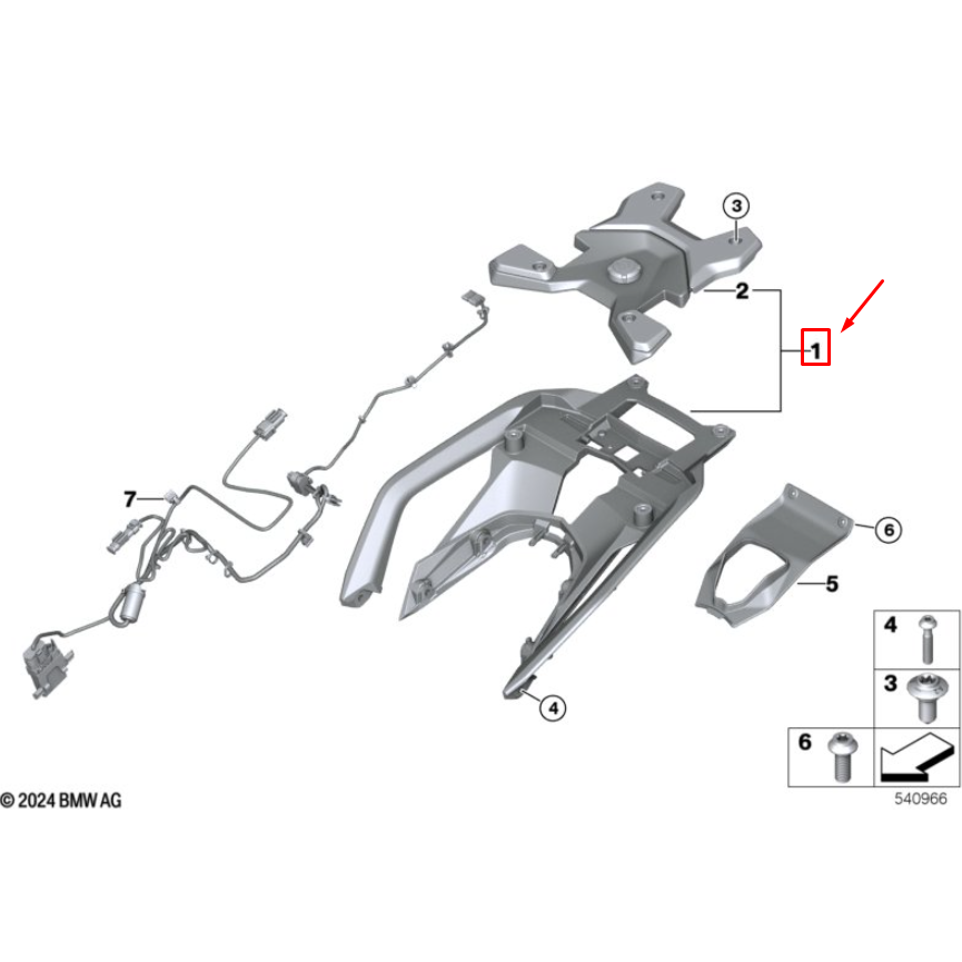 Conjunto Suporte do Top-Case BMW