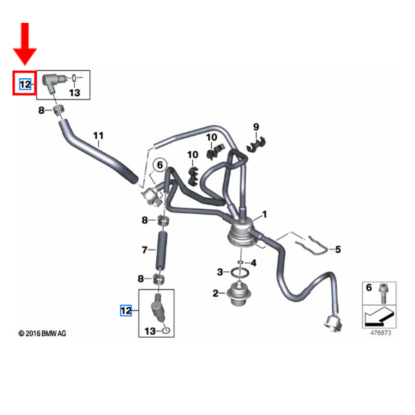 Conexão Da Mangueira Do Combustível G 310 GS / R 1200 GSA / S 1000 RR / R 1200 GS