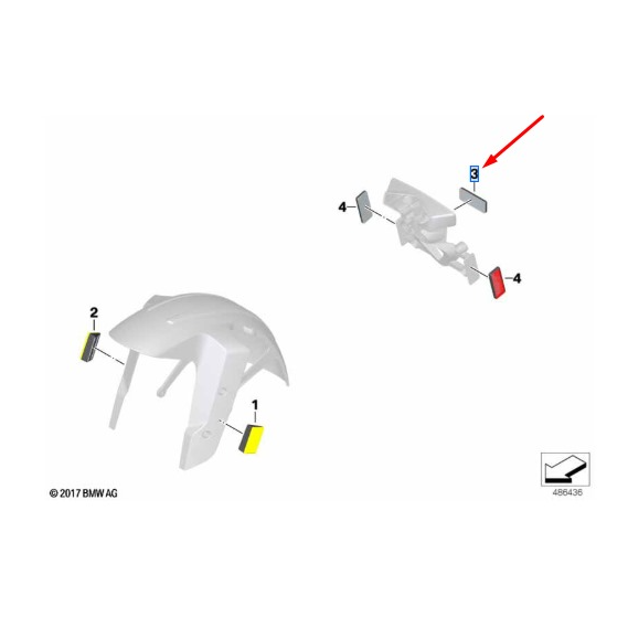 Refletor Vermelho 77X30 BMW G 310 GS / G 310 R