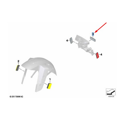 Refletor Vermelho 77X30 BMW G 310 GS / G 310 R