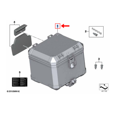 Top Case Alumínio Preto BMW R 1250 GS ADV / F 850 GS