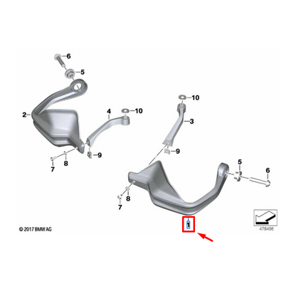 Protetor de Mão Esquerdo BMW F 750 GS / F 850 GS / F 850 GSA
