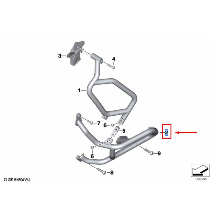 Protetor De Motor Dir. BMW R 1250 GS Adv