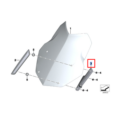 Suporte Esquerdo Do Para-Brisa BMW Motorrad  R 1200 GSA / R 1200 GS